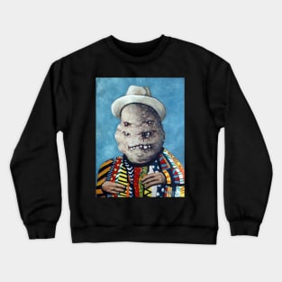 Goblin King With Boat Hat | Colorful Ghoul | Cool Sweater Dude | Notorious Artwork | Original Surreal Painting By Tyler Tilley Crewneck Sweatshirt